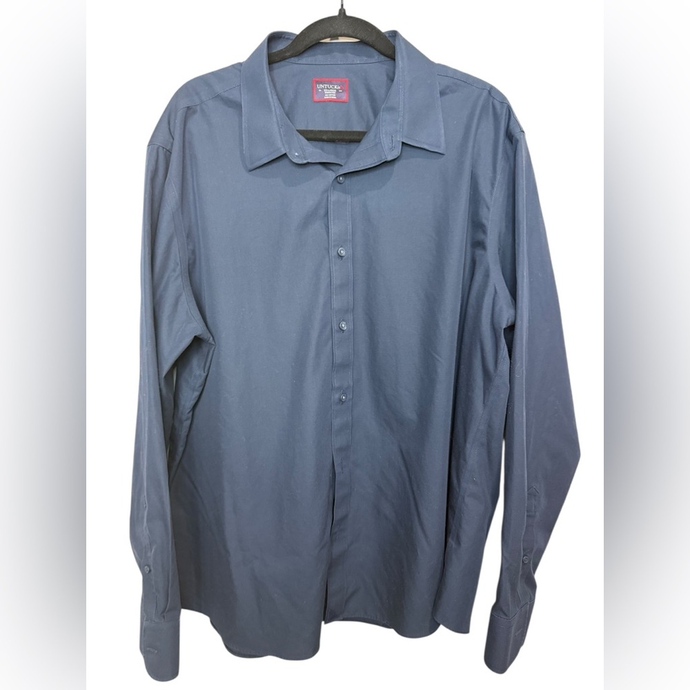 UNTUCKit Men's Navy Dress Shirt